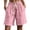 Pink, variant on Erwazi Women's Solid Linen Shorts Drawstring Waist with Pockets Casual Spring Summer Shorts