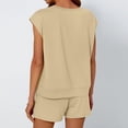 thumbnail image 3 of Scacto Women's Summer 2-Piece Set, Sleeveless Top & Drawstring Shorts Sweatsuits, Casual Loungewear with Pockets, 3 of 6