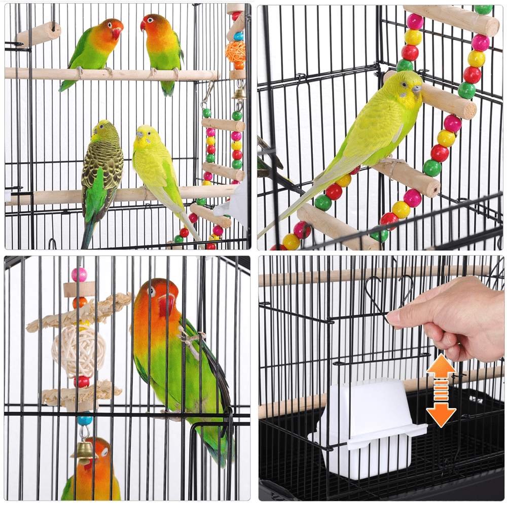 Yaheetech 39"H Parrot Cage Metal Birdcage Cockatiel Cage with Toys for Small Birds