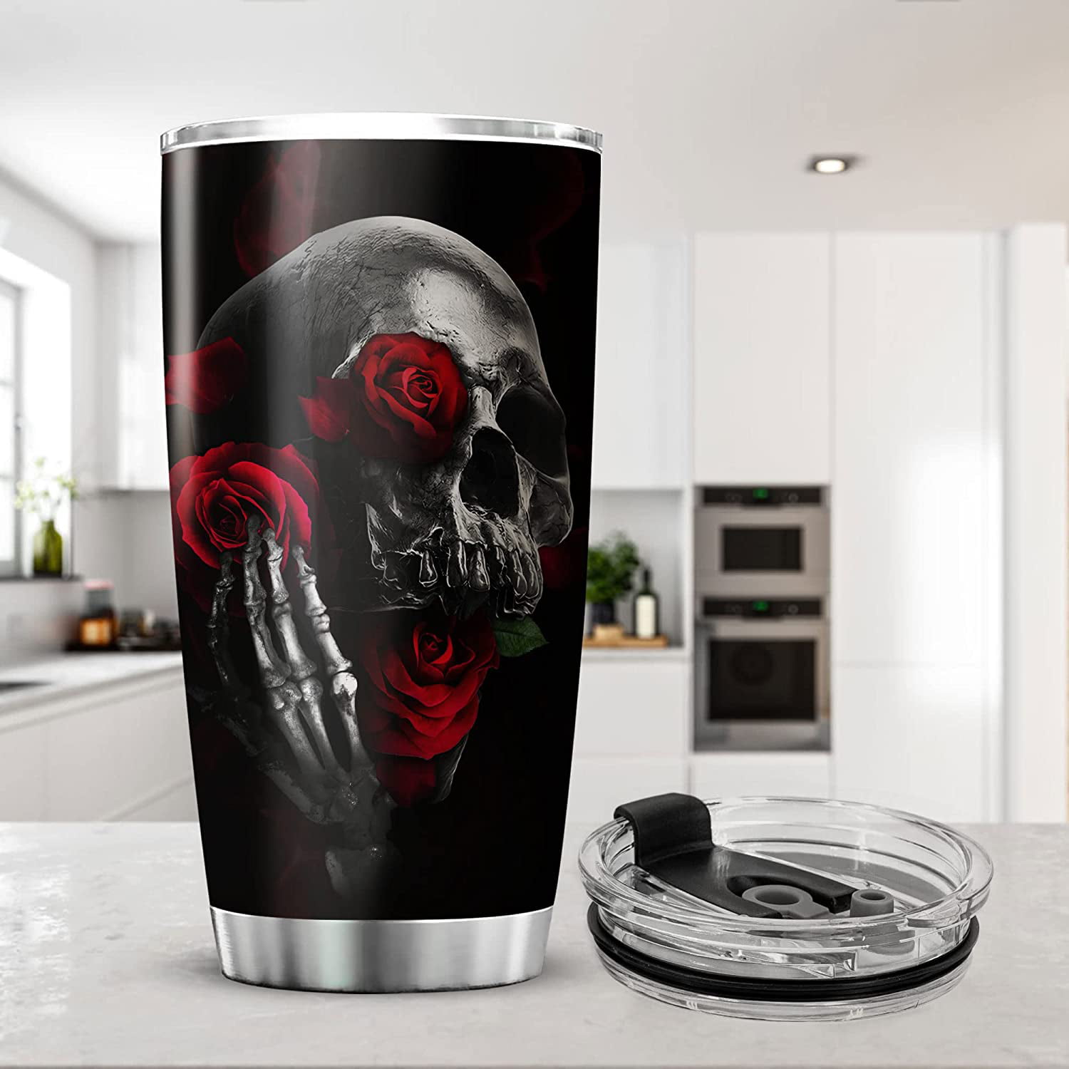 Trailblazers 20oz Skull Tumbler with Lid and Straw