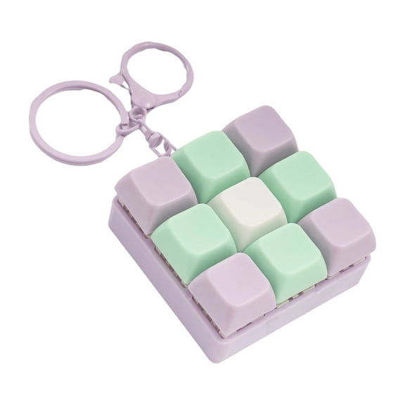lixuesong Small Keyboard Keychain Detachable Buttons Clicking Sound Stress Reliever Keycap Keyring for Adults Children Gifts