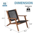 thumbnail image 6 of JOIVI Patio Chairs Set of 2, Modern Accent Chair Set with Rope Woven Backrest, Natural Acacia Wood Outdoor Chairs for Garden, Porch, Deck, Black, 6 of 8