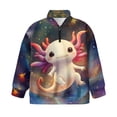 thumbnail image 4 of Uorisanigo Galaxy Axolotl Kids Girls Sweatshirt Oversized Quarter Zip Pullover Sweatshirts with Long Sleeve Fall Fashion Outfits Clothes Athletic Outerwear Top for Sports and Daily Wear, 4 of 7