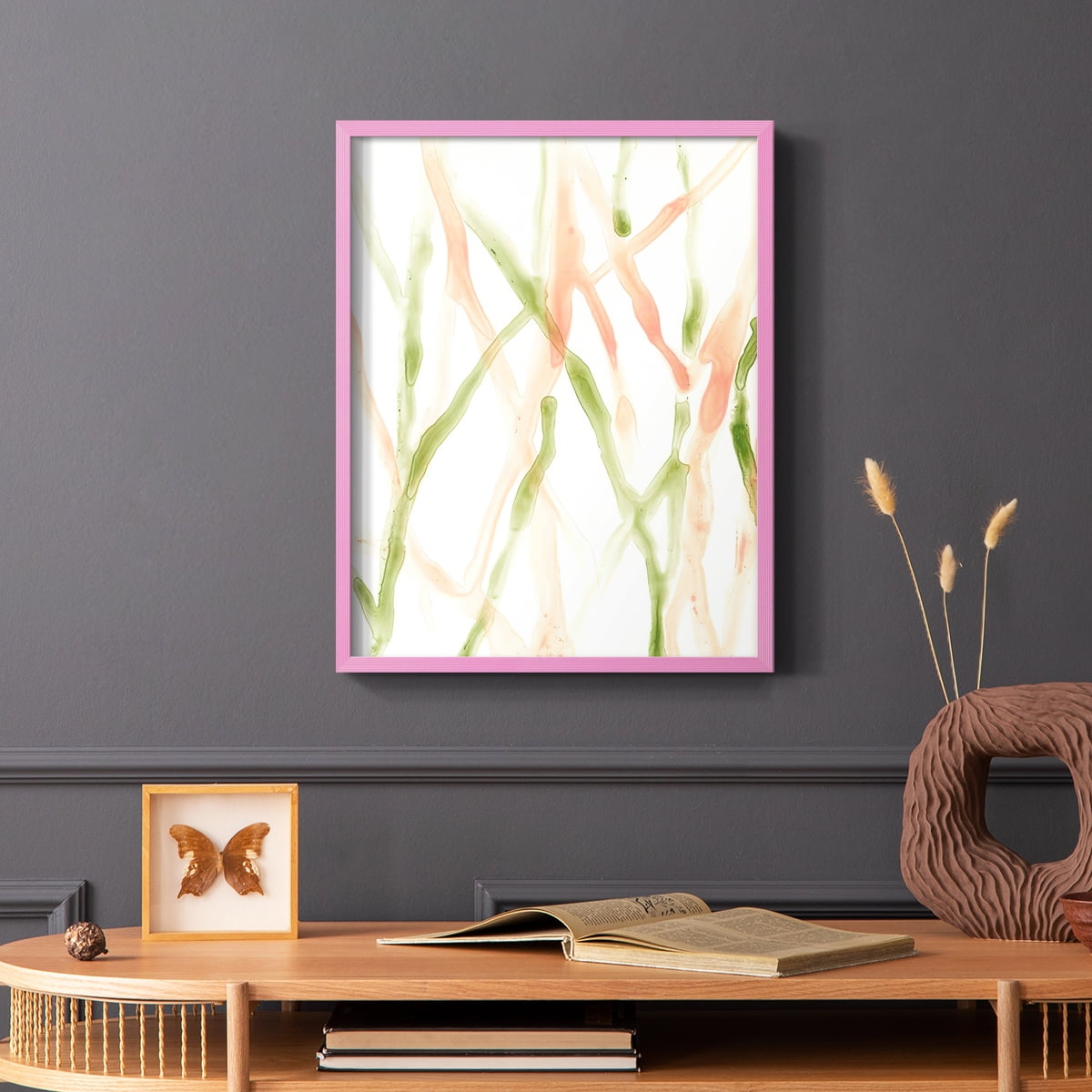 Runnel XIII in Pink Solid Wood 11 x 14 Framed Print