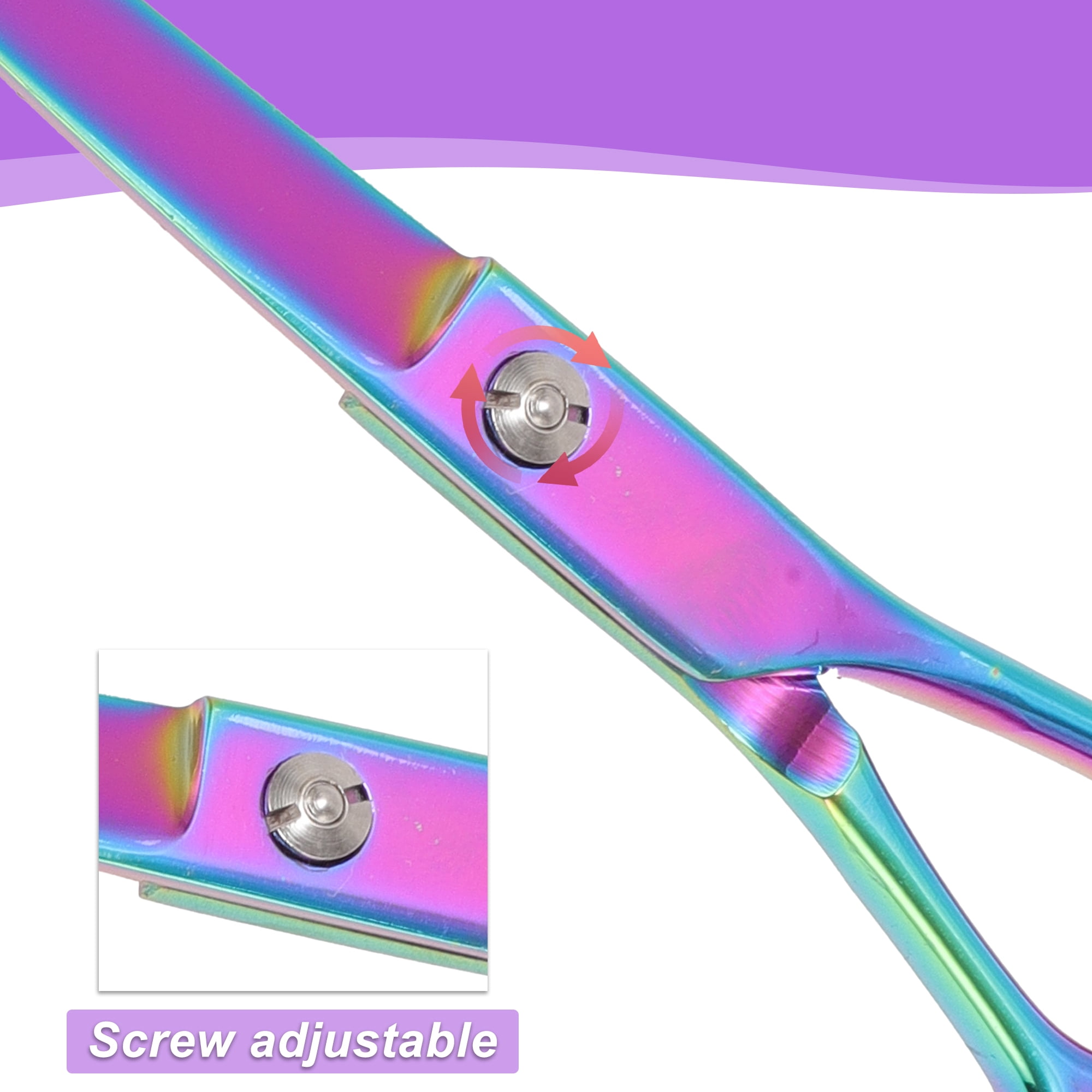 Unique Bargains Dog Grooming Scissors with Curved Design Assorted Color