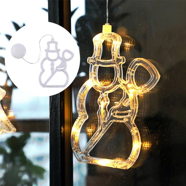 KEUSN Battery Powered Christmas Window Decorations With Lighted LED Lights For Christmas Tree