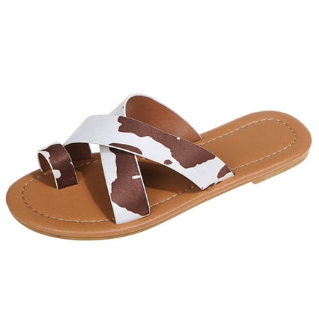 

Wesracia shoe Women‘s Ladies Casual Ring Toe Flat Slippers Sandals Slides Outdoor Shoes women shoes for ladies summer
