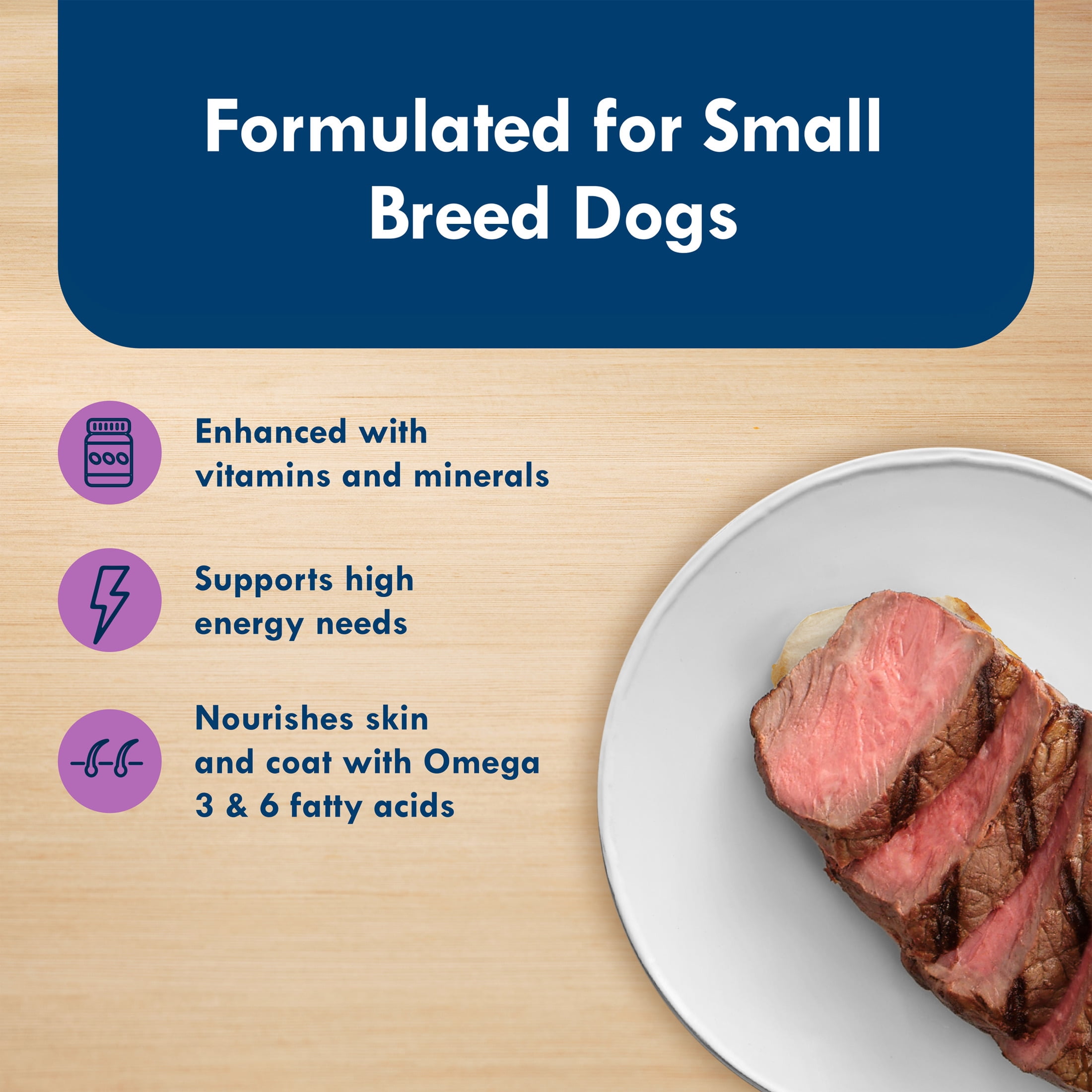 (4 pack) Blue Buffalo Delights Small Breed Natural Wet Dog Food, Top Sirloin Paté, 3.5-oz. Cup