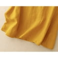 thumbnail image 6 of Shirts for Women Plus Size Sleeveless Tops Casual Elegant Blouse Ruffle Round Neck Cotton Linen Tank Tops Loose Summer Fashion Yellow XL, 6 of 6