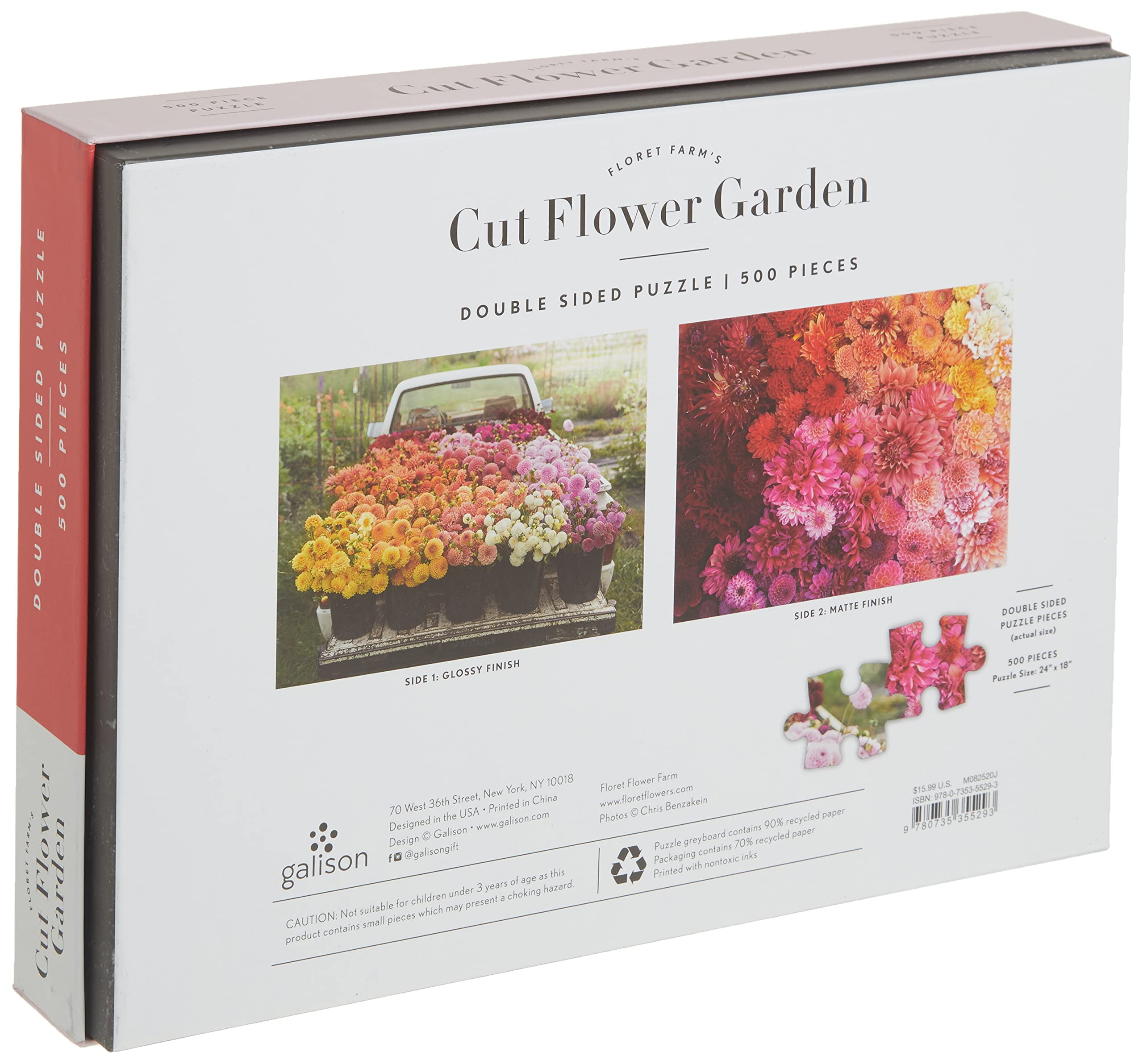 Galison - Floret Farm's Cut Flower Garden 2-Sided 500 Piece Jigsaw Puzzle