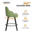 thumbnail image 2 of Zimtown Modern Swivel Barstools Set of 2, Padded Bar Chairs 26" for Dining Room, Kitchen Island, Bar, Sage Green, 2 of 7