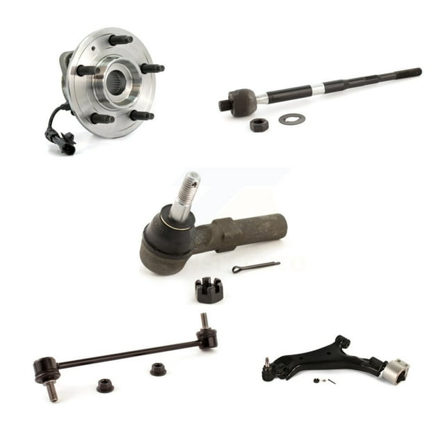 Transit Auto Front Left Hub Bearing Assembly Suspension Lower Control Arm with Ball Joint Outer Inner Tie Rod End and Sway Bar Stabilizer Link Kit (5Pc) for Car 2008-2010 Saturn Vue K7T-105720