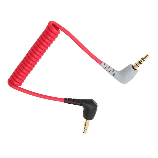 3.5mm Male To Male Right Angle Adaptor Cable, Stable Transmission Durable Color Matching Mechanism TRS To TRRS Cable PVC Gold Plated Plug For Video Microphone