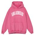 thumbnail image 4 of Sudadera con capucha holgada de otoño con estampado vintage desgastado de Los Ángeles, California, EE. UU., para hombre, 4 of 5