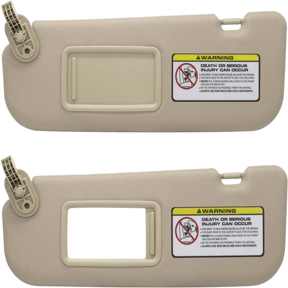Left Driver & Right Passenger Side Sun Visor Replacement Compatible with Hyundai Elantra 2011 2012 2013 2014 2015 Replace# 852103X000TX Colour Beige