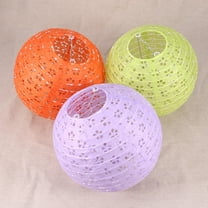GOOHOCHY 3pcs Pierced Paper Lantern Creative Illuminated Festival Lantern Decoration Round Shape