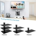 Floating AV Shelf Triple Wall Mount Shelf, Holds up to 17.6lbs DVD DVR