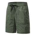 thumbnail image 4 of Ceisia Summer Men's Quick Dry Ice Silk Running Shorts Casual Solid Color Nylon Shorts with Pockets Army Green XL Gifts, 4 of 5