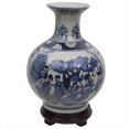 thumbnail image 2 of Oriental Furniture 12" Ladies Blue & White Porcelain Vase, 2 of 2