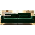thumbnail image 3 of Modern 3-Seat Emerald Green Velvet Sofa with Gold Accents - Perfect for Living Room (220×80×75cm), 3 of 18