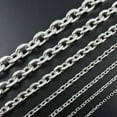 thumbnail image 4 of 2.5-10mm Men Unisex Chain Silver Tone Stainless Steel Rolo Link Necklace 18-36'', 4 of 6