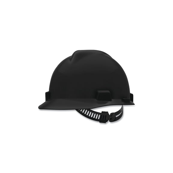 V-Gard® Slotted Hard Hat Cap, Staz-On® Suspension, Black