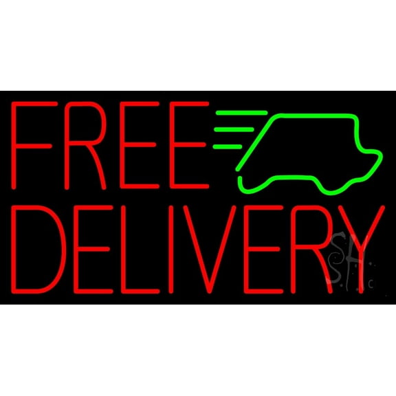 Red Free Delivery With Car LED Neon Sign 13 x 24 - inches, Clear Edge Cut Acrylic Backing, with Dimmer - Bright and Premium built indoor LED Neon Sign for Bar decor.
