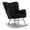 Black, variant on Fabric Glider Chair - Unwind In Your Bedroom And Living Room With Foam Padding Rocking For Room, Modern Filling Eucalyptus Wood Frame