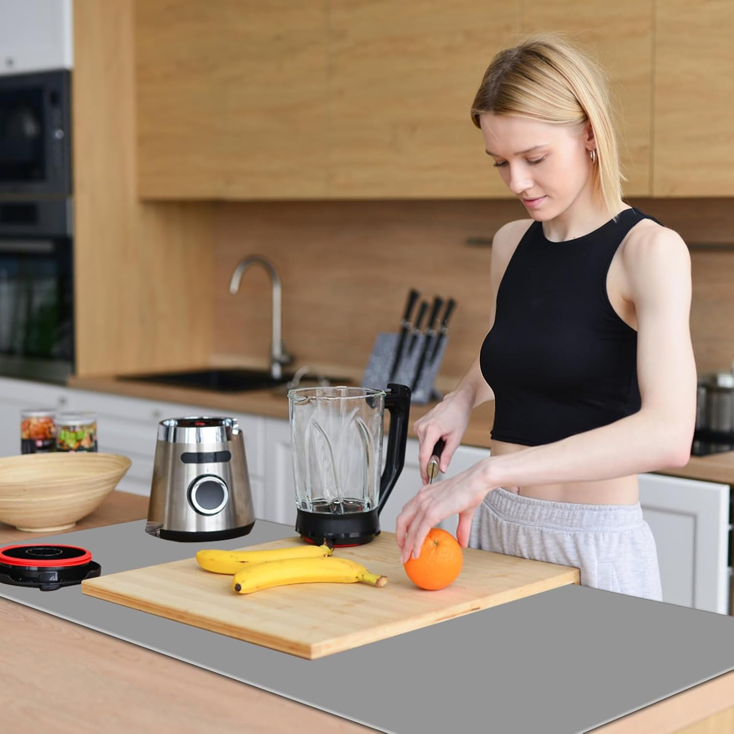 Quality Silicone Table Mat 47x24 Inch - High Heat Resistant (Lab Tested 482°F), Non-Slip Oil-Resistant Surface for Baking & DIY | Waterproof & Easy Clean (Purple)