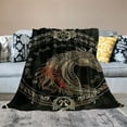 thumbnail image 2 of ERAPDAUR Horse Dragon Black Background Flannel Print Throw Blanket for All Seasons - Soft, Durable, Multifunctional, Various Sizes 50x60in, 2 of 6