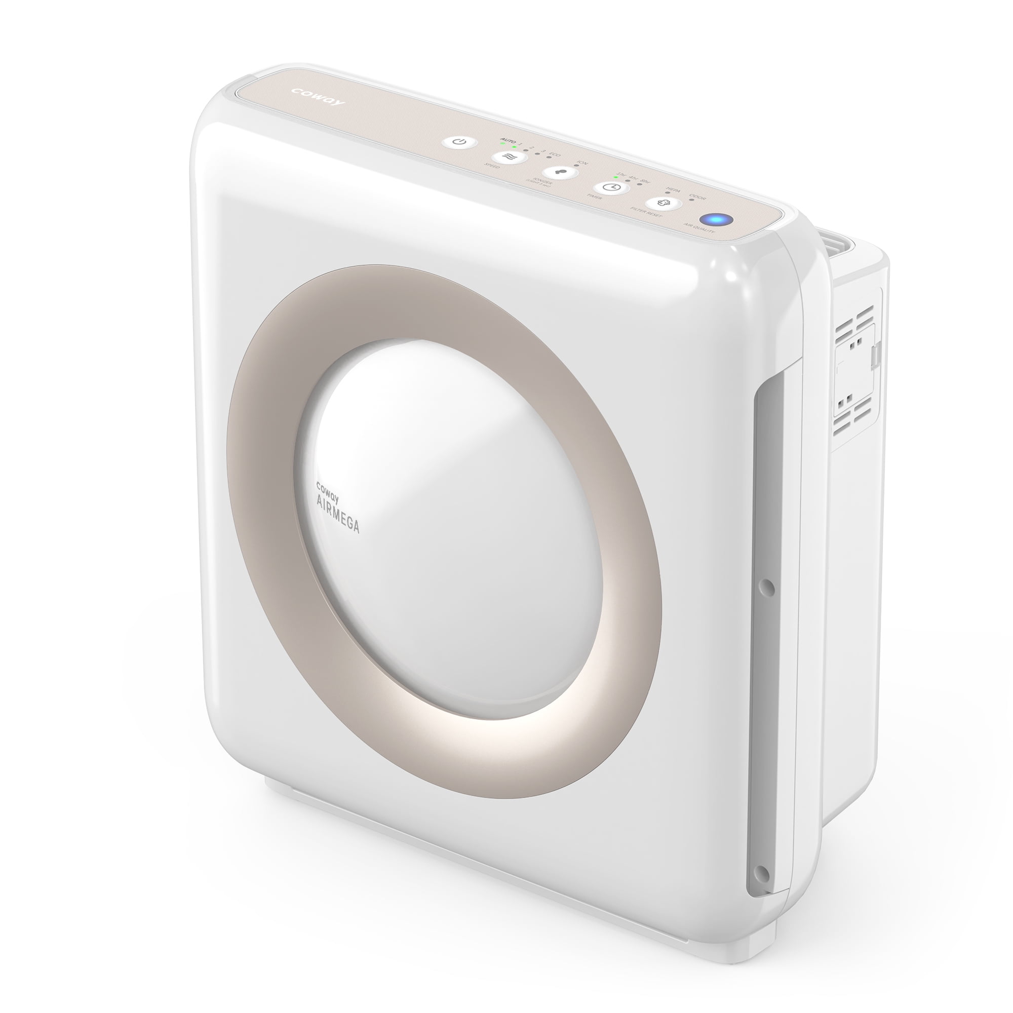 COWAY Mighty AP-1512HH Air Purifier for Home Up to 1,748ft², HEPA Filter for Smoke, Allergies, Pet Dander, Odor, Air Quality Monitor, Auto&Eco Mode, Timer, Filter Indicator, 3yr Warranty White
