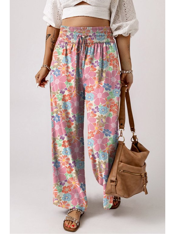Soft Pink Smocked Pants: S-XL - Effortless Chic for You!