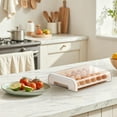 thumbnail image 4 of Huevera de Refrigerador con Cajón Multicapa de Apertura a Presión | Capacidad para 30 Huevos | Plástico Transparente | 33,7 X 27 X 7,7 Cm | Caja de Almacenamiento a Prueba de Cenizas, 4 of 6