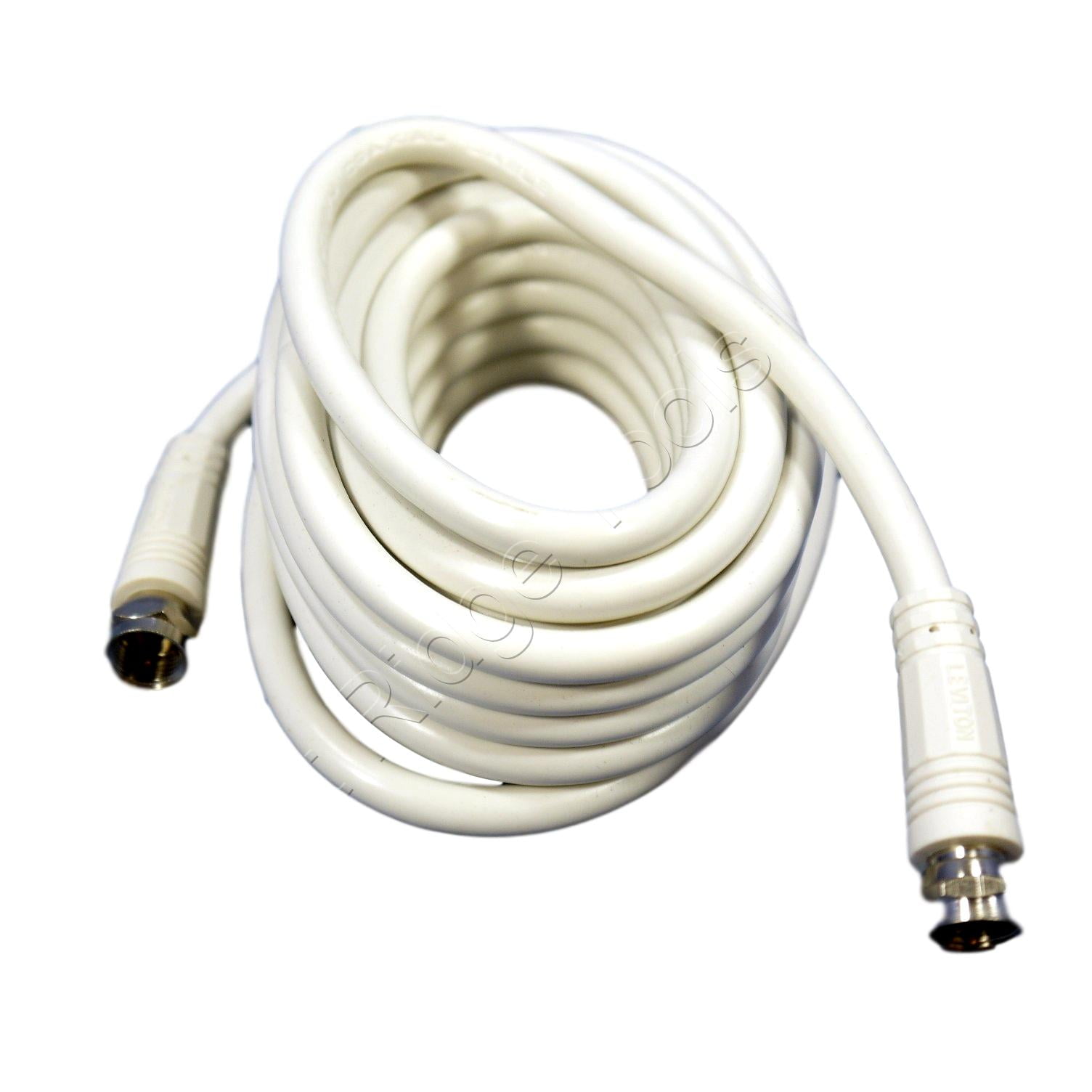 White 12' Coaxial Video Cable w/ Silver PLUG Ends RG59 C585112W