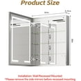 thumbnail image 3 of Bathroom Mirror Cabinet, Akaber 24"x30" Medicine Cabinet with Double-Side LED Lights, Anti-Fog, 5 Mirrors, Dimmable Sensor Light & Outlets, Recessed/Wall Mount, 3 of 9