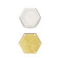 thumbnail image 3 of Essentra Home Succulent Pot Set of 2 | White Hexagonal Succulent Pots with Gold Saucer | 3 Inch Pots for Plants | Small Planters for Succulents, Cactus, 3 of 4