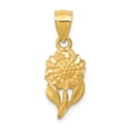 thumbnail image 1 of FB Jewels 14K Yellow Gold Satin Diamond-cut Sunflower Pendant, 1 of 4