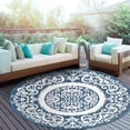 thumbnail image 5 of Aonewoe Round Outdoor Rugs 6Ft Waterproof Patio Plastic Straw Rug Reversible Camping Carpet Indoor Outdoor Area Rug for Patio,Deck,Balcony,Picnic,Beach,Outside, 5 of 8