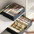 thumbnail image 4 of Organizadores de armario y almacenamiento Ropa interior Calcetines Ropa interior Caja de almacenamiento tres en uno y compartimento para ropa blanca Caja de almacenamiento lavable con tapa Paquete de, 4 of 6