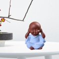 thumbnail image 6 of Tongina 4xMini Desk Decor Buddha Statue Monk Figurine Bonsai Blue 4 Pcs, 6 of 8