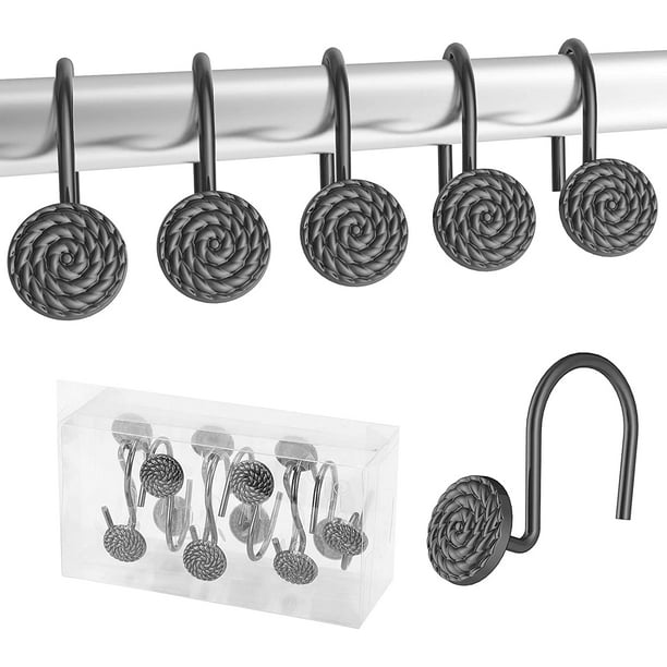 Shower Curtain Hooks, Set of 2 Heavy Duty Metal Decorative Shower