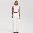 thumbnail image 5 of Nestiefly Linen Pants Women Wide Leg Palazzo Pants Flowy Elastic Waist Summer Beach Casual Trousers with Pockets White XL, 5 of 6