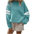 thumbnail image 2 of BXINGOHAI Sweatshirt for Women Oversized Crewneck Sweatshirts Long Sleeve Casual Pullover Tops Sky Blue 3XLL, 2 of 5