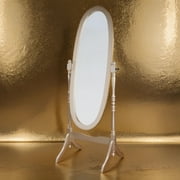 GTU Furniture Swivel Adjustable Full-Length Oval Wood Cheval Floor Mirror