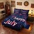 thumbnail image 2 of Manfei Modern Firework Bed Sheets, Happy 4th of July Print Full Size Sheets, Red White Blue, Navy Reversible 4-Piece (1 Flat Sheet, 1 Fitted Sheet and 2 Pillowcases), 2 of 6