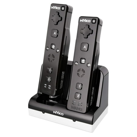 Nyko Charge Station - Charging Stand + Battery 2 x - NiMH - 2 output Connectors - Black