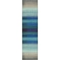 thumbnail image 2 of Unique Loom Estrella Collection Vibrant Abstract Runner Rug, 2 Feet 7 Inch x 10 Feet, Blue/Beige, 2 of 5