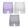 thumbnail image 2 of Sinleey Kids Girls 3 Piece Safety Shorts Dance Bike Shorts Breathable and Safety Yoga Athletic Sports Gray&White&Purple 150, 2 of 5
