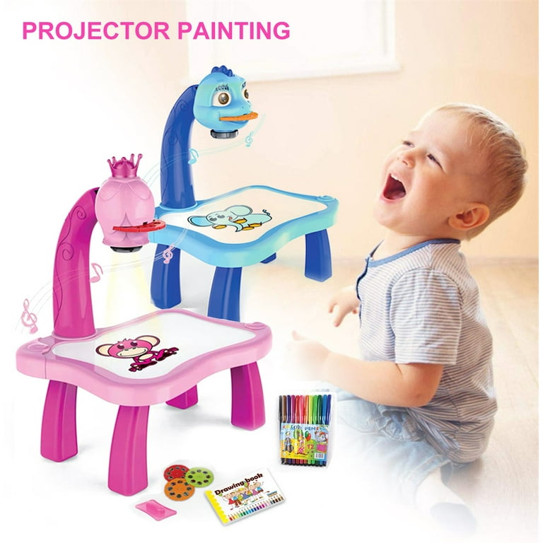 Drawing Board for Kids, Learning Desk with Projector, Drawing