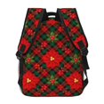 thumbnail image 4 of Disketp Christmas Plaid Flower Mochila Estampada para Hombre y Mujer – Mochila Ligera Clásica con Múltiples Bolsillos para Universidad, Trabajo y Viajes-One Size, 4 of 5